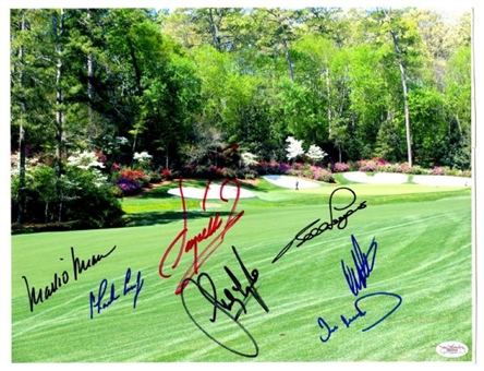 Masters 11 x 14 Signed Photo with seven Signatures including Bubba Watson 